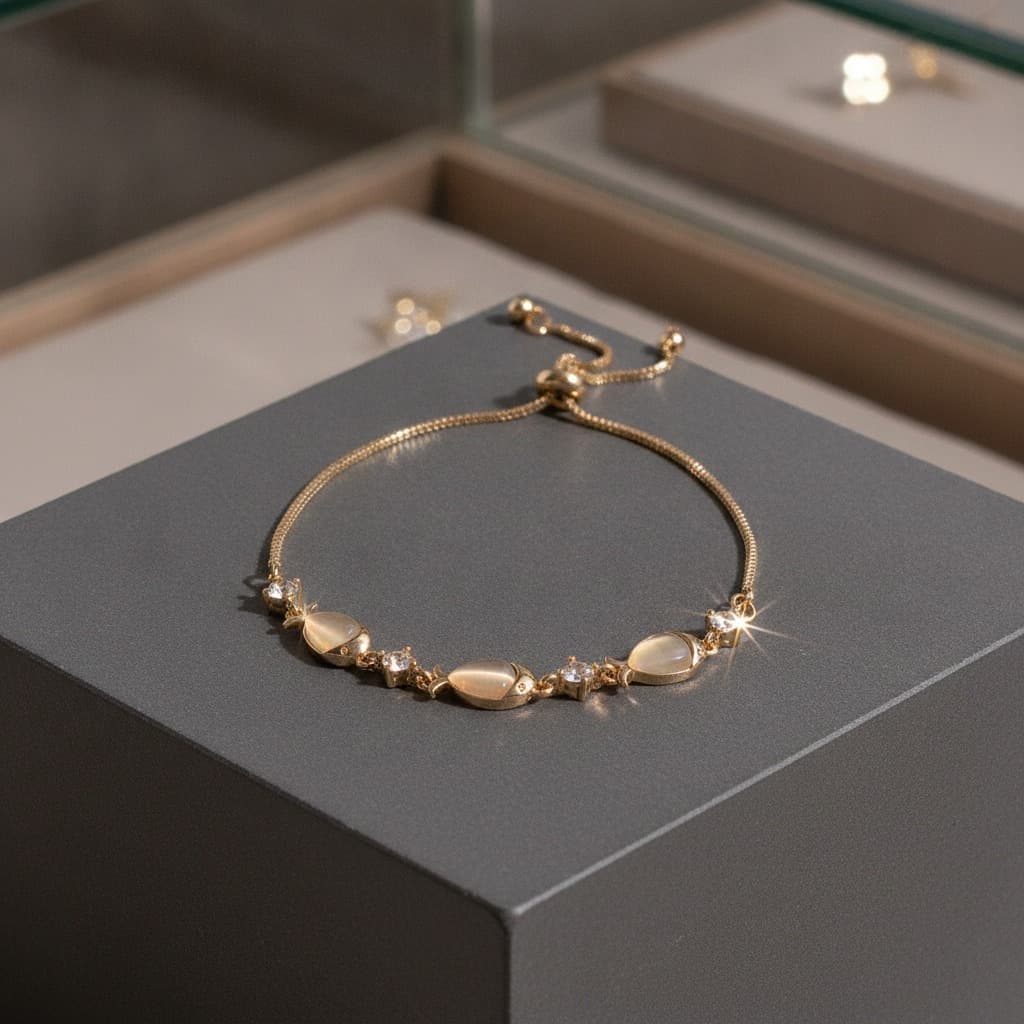 Gold Opal Fish Charm Bracelet — Bracelet charms from Mowey Studio