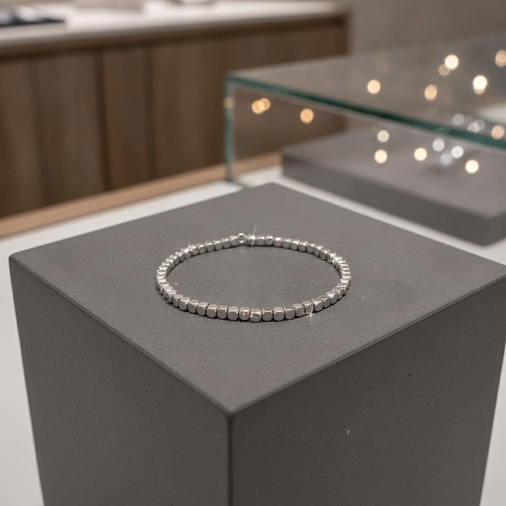 Silver Crushed Bead Disc Chain Bracelet — Bracelet minimals from Mowey Studio