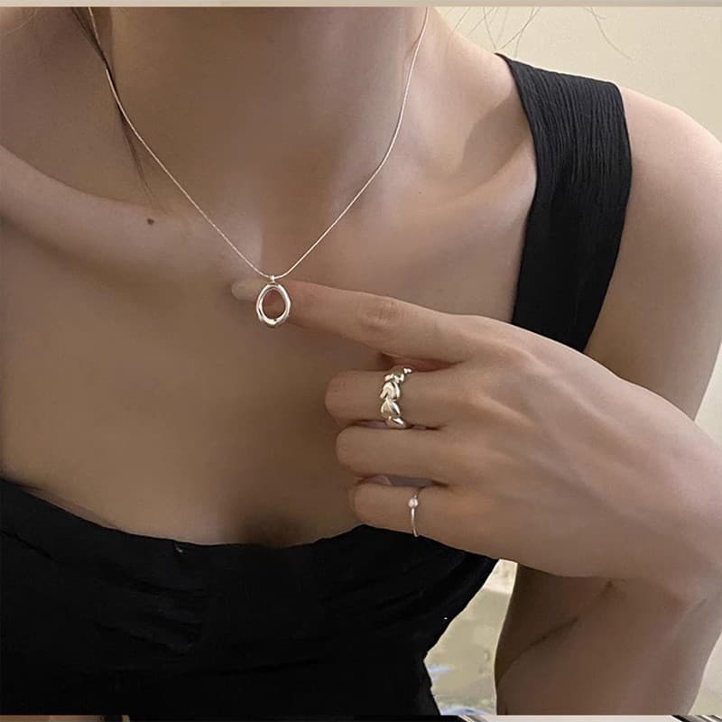 Open Oval Loop Pendant Necklace — Necklace pendants from Mowey Studio