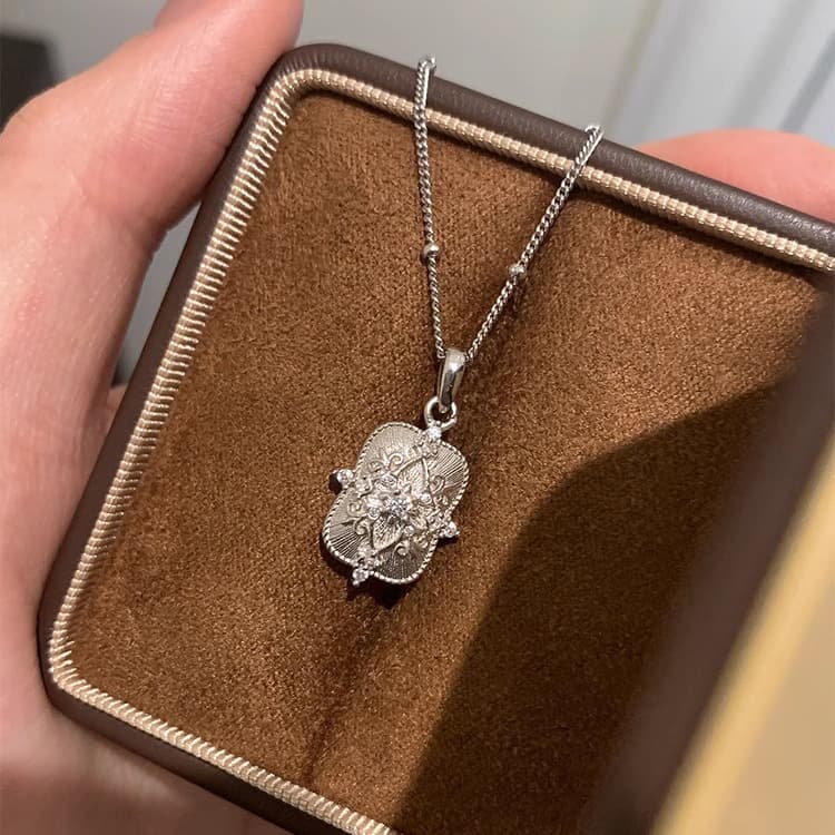 Ornate Clover Medallion CZ Necklace — Necklace pendants from Mowey Studio