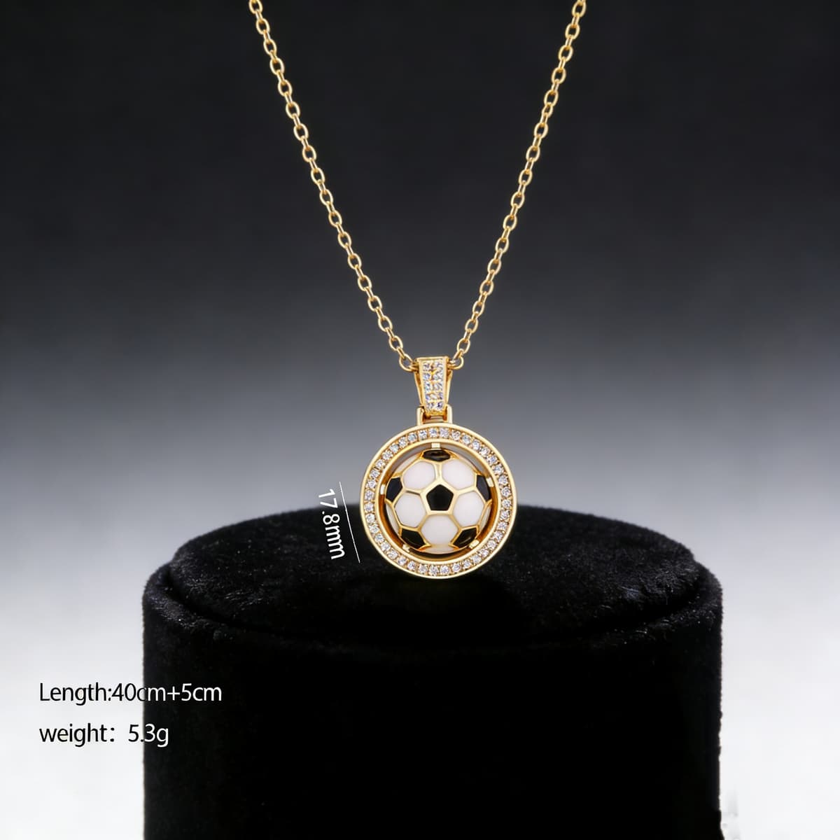 Bronze Alloy Heart & Football FIFA World Cup 2026 Pendant Necklace — front view