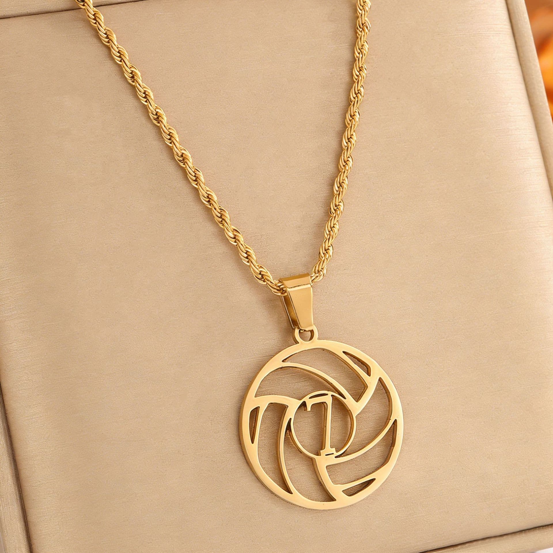 Gold No.7 Crystal Football FIFA World Cup 2026 Pendant Necklace — Necklace pendants from Mowey Studio