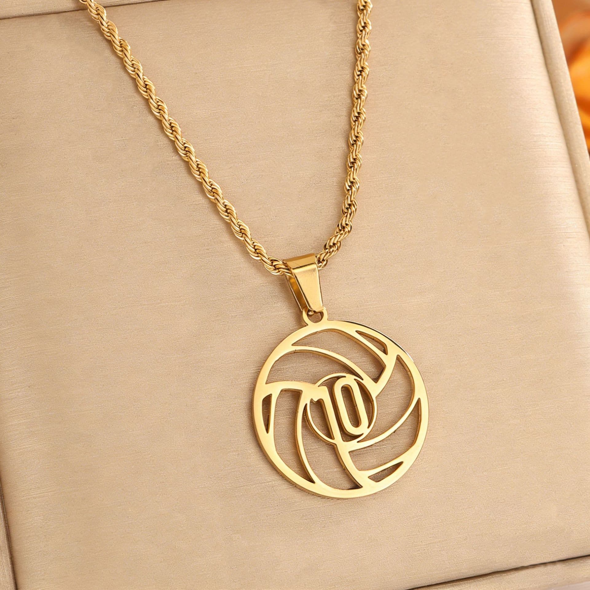 Gold No.10 Crystal Football FIFA World Cup 2026 Pendant Necklace — Necklace pendants from Mowey Studio