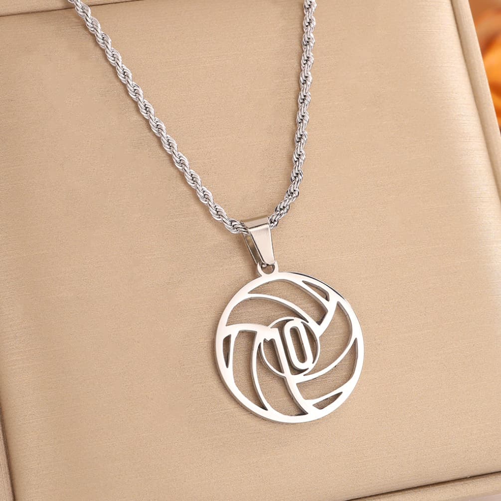 Silver No.10 Crystal Football FIFA World Cup 2026 Pendant Necklace — Necklace pendants from Mowey Studio