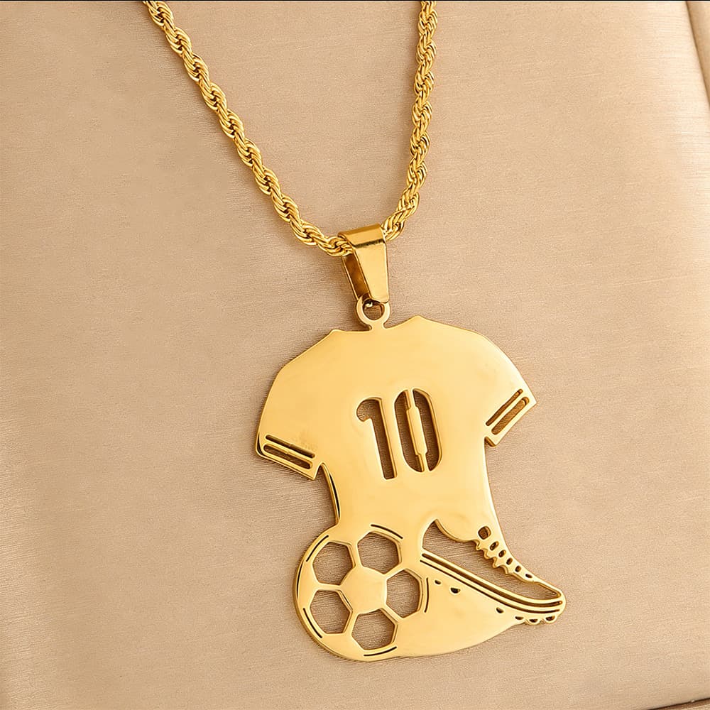 Gold No.10 Argentina Messi FIFA World Cup 2026 Jersey Pendant Necklace — Necklace pendants from Mowey Studio