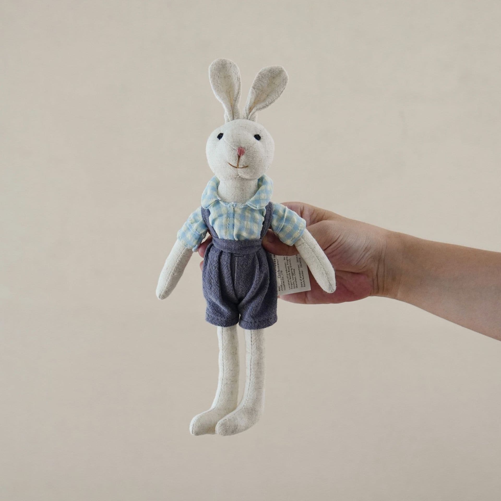 Blue Overalls Rabbit Plush 22cm — Rabbits from Mowey Studio