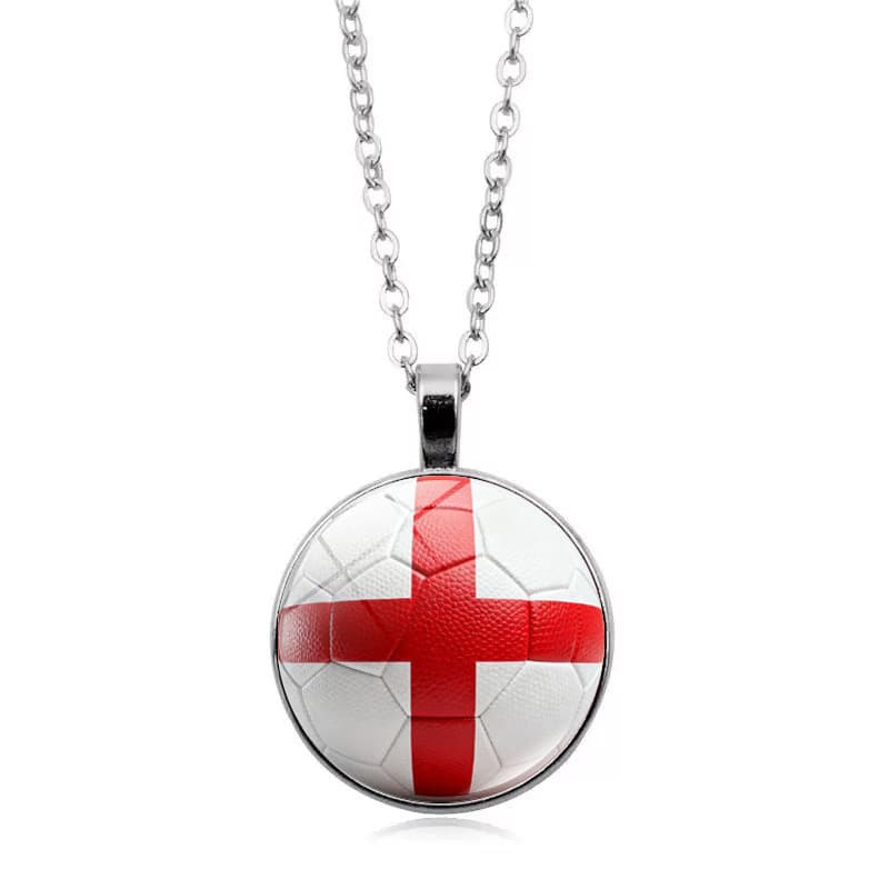 England Flag Football FIFA World Cup 2026 Pendant Necklace — front view