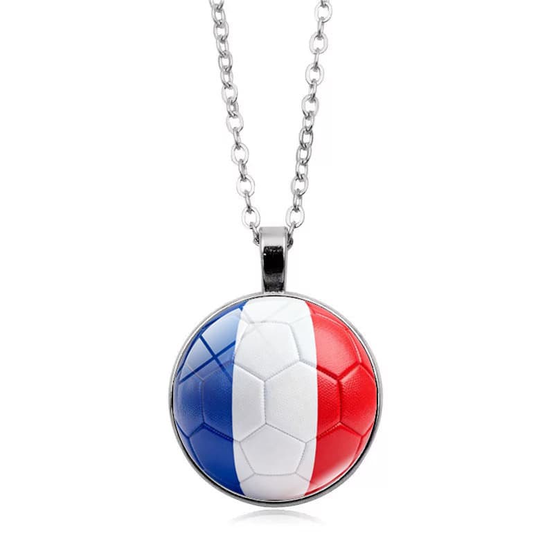 France Flag Football FIFA World Cup 2026 Pendant Necklace — front view