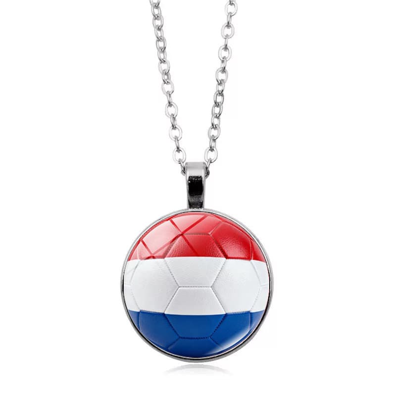 Netherlands Flag Football FIFA World Cup 2026 Pendant Necklace — front view