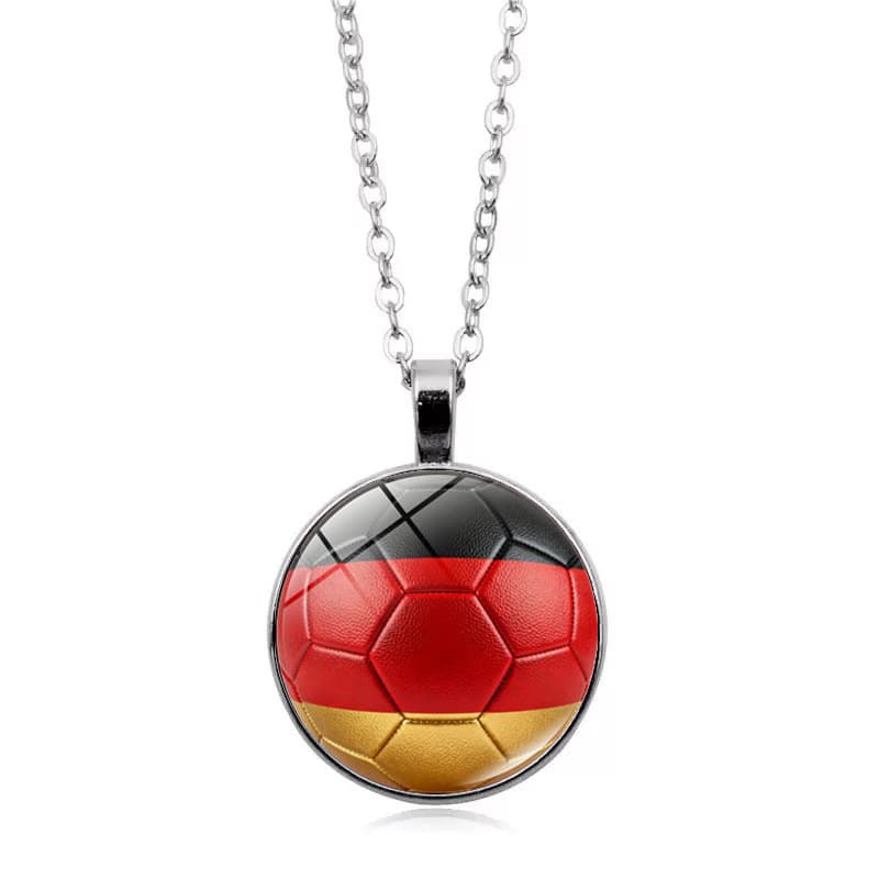 Germany Flag Football FIFA World Cup 2026 Pendant Necklace — front view