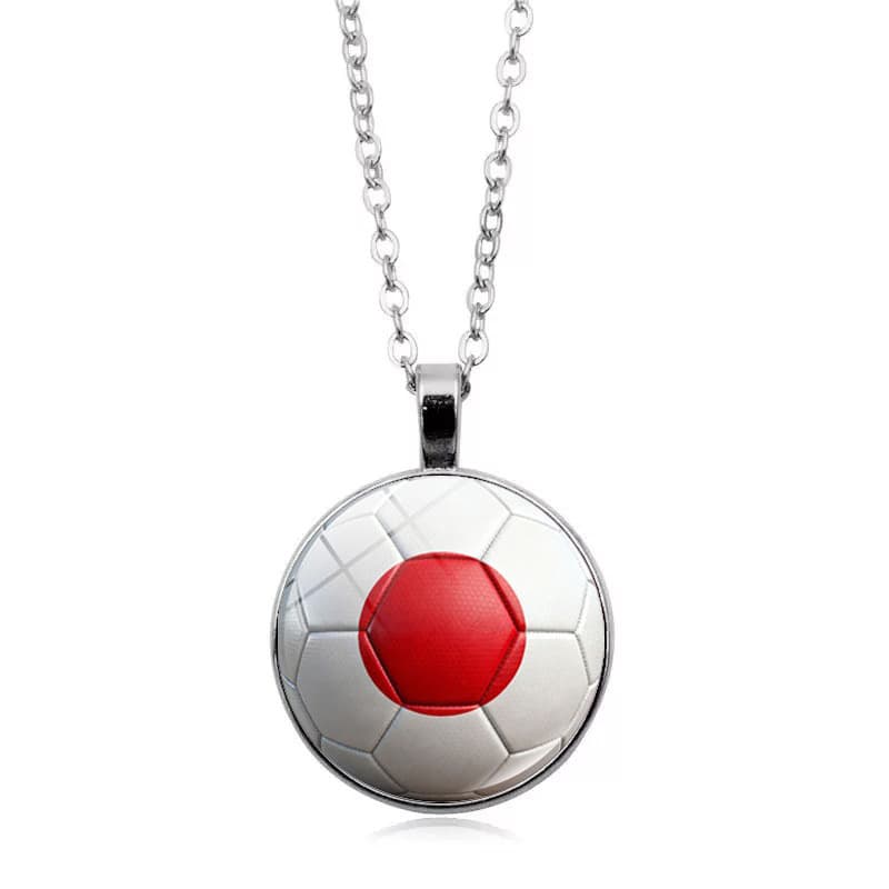Japan Flag Football FIFA World Cup 2026 Pendant Necklace — front view