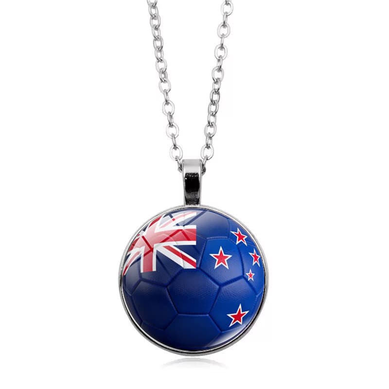 New Zealand Flag Football FIFA World Cup 2026 Pendant Necklace — front view