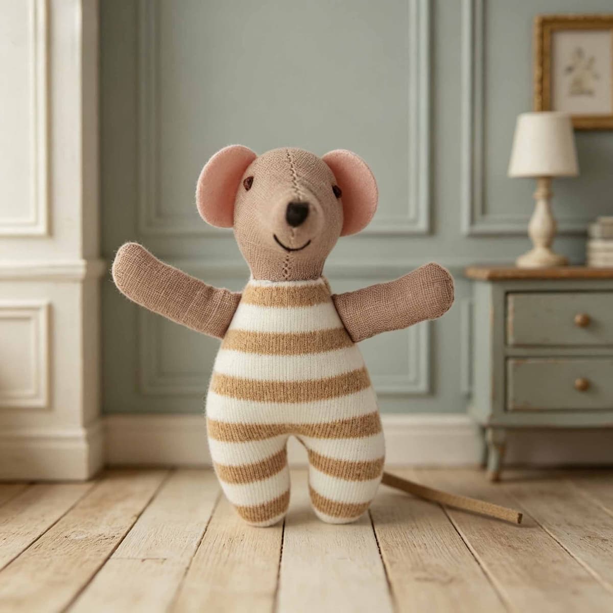 Brown Striped Mini Mouse Plush 9cm — Mouses from Mowey Studio