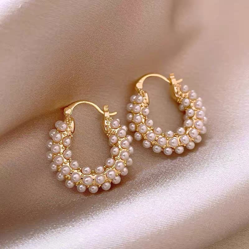 Gold Micro Cluster Pearl Clip-on Earring — Earring pearls from Mowey Studio
