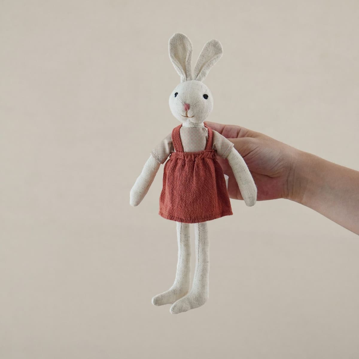 Pink Overalls Rabbit Plush 22cm — Rabbits from Mowey Studio