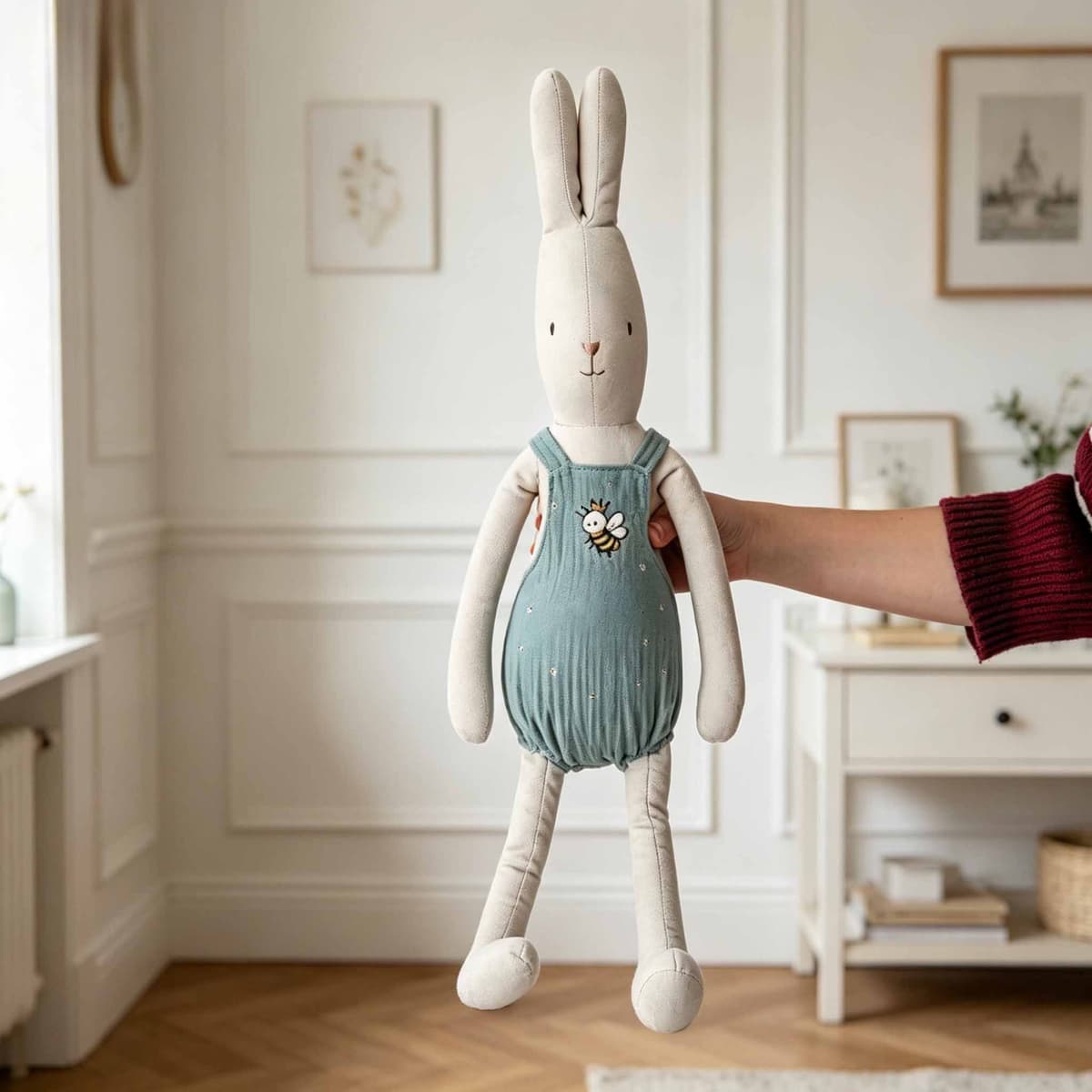 Bee Overalls Rabbit Plush 65cm — Rabbits from Mowey Studio