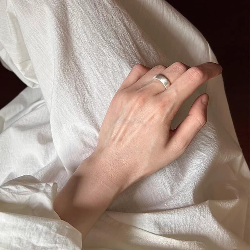 Wide Flat Mirror Band Silver Ring — Ring minimals from Mowey Studio