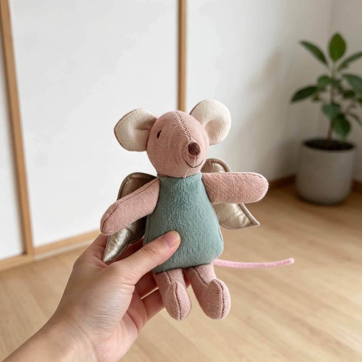 Gold Wing Angel Green Mouse Plush 10cm — Mouses from Mowey Studio