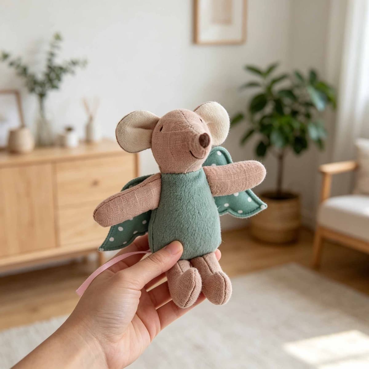Green Polka Wing Angel Mouse Plush 10cm — Mouses from Mowey Studio