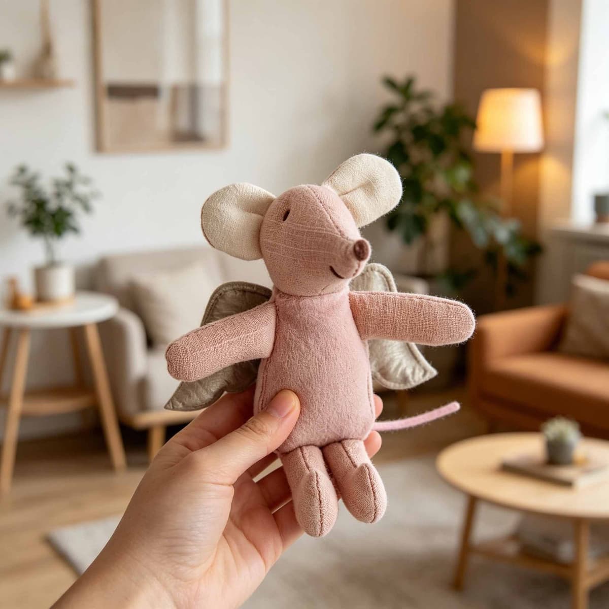 Gold Wing Angel Pink Mouse Plush 10cm — Mouses from Mowey Studio