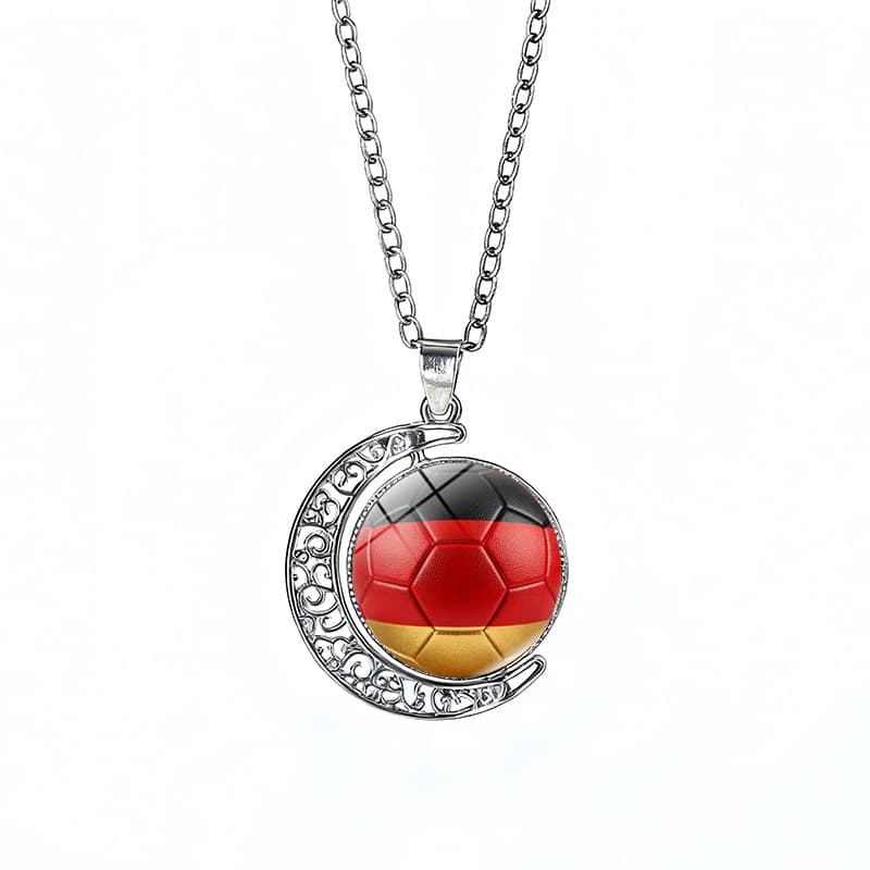 Germany Flag Spinning Moon FIFA World Cup 2026 Sweater Chain Necklace — front view