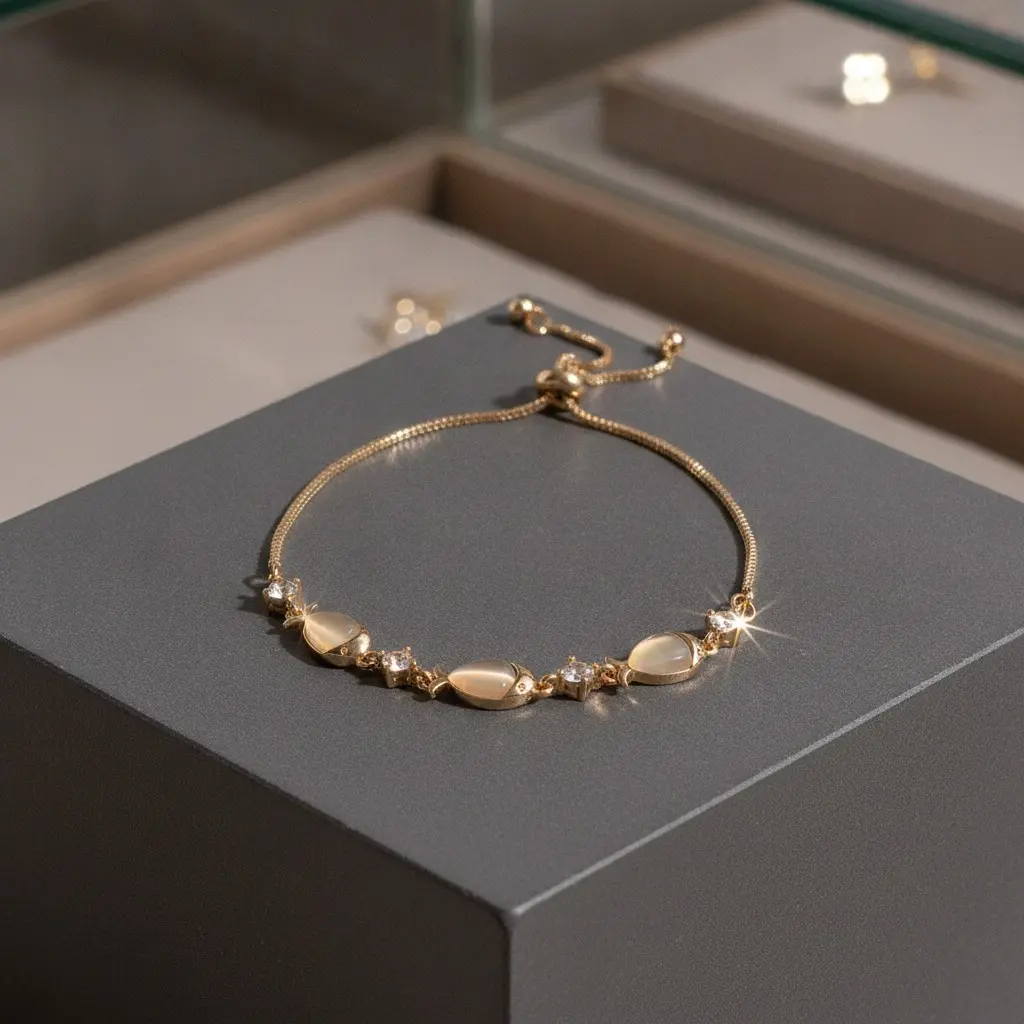 Gold Opal Fish Charm Bracelet — Bracelet charms from Mowey Studio