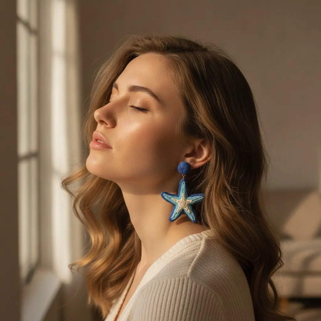 Ocean Woven Starfish Drop Earring — view 3