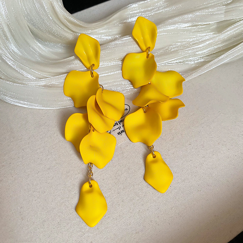 Marigold Matte Petal Cascade Drop Earring