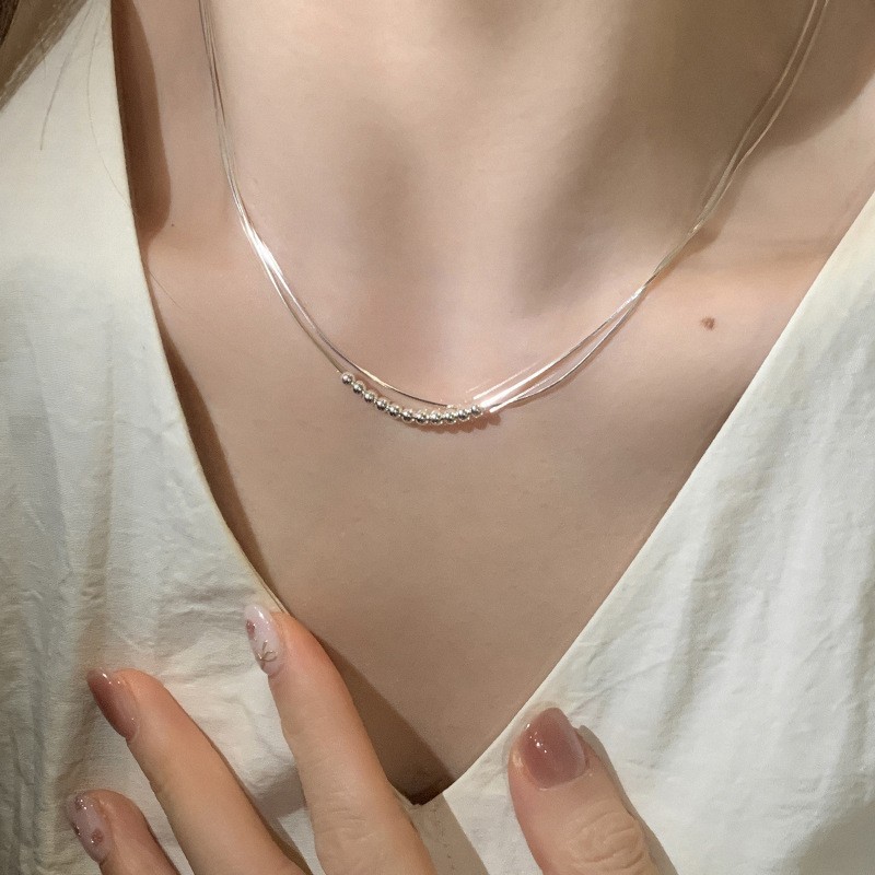 Sweet Heart Bow Pearl Necklace