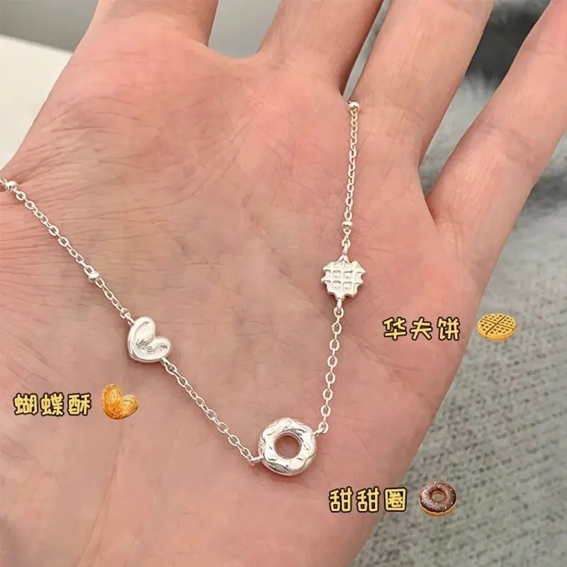 Dessert Trio Charm Necklace — front view