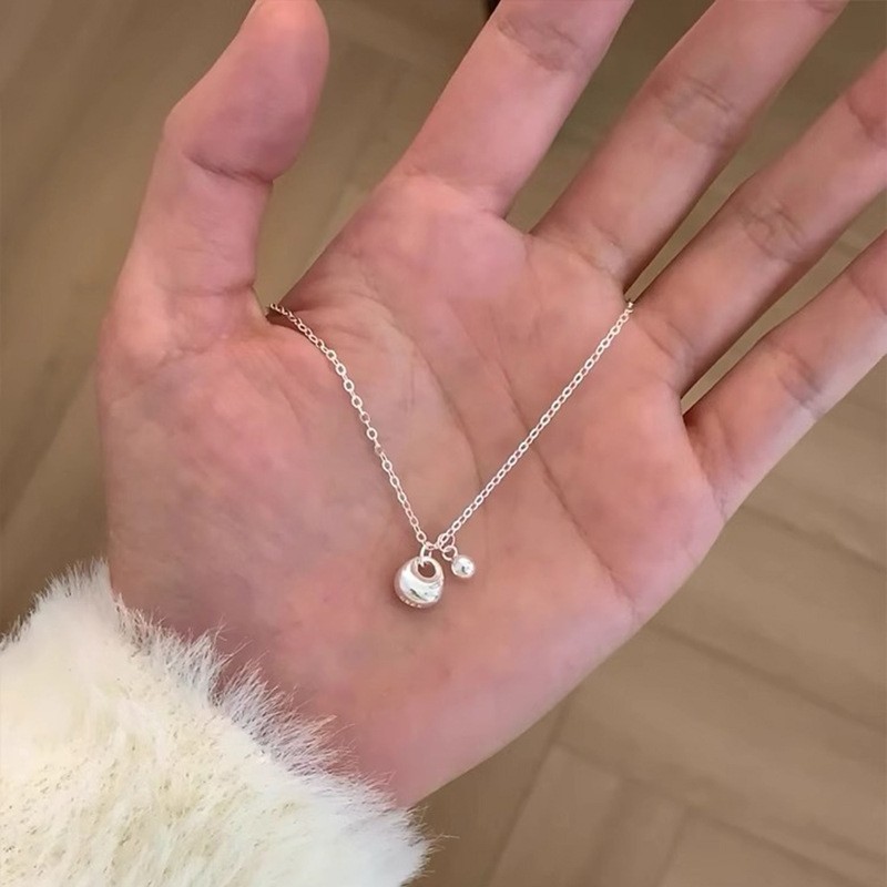 Sweet Heart Bow Pearl Necklace