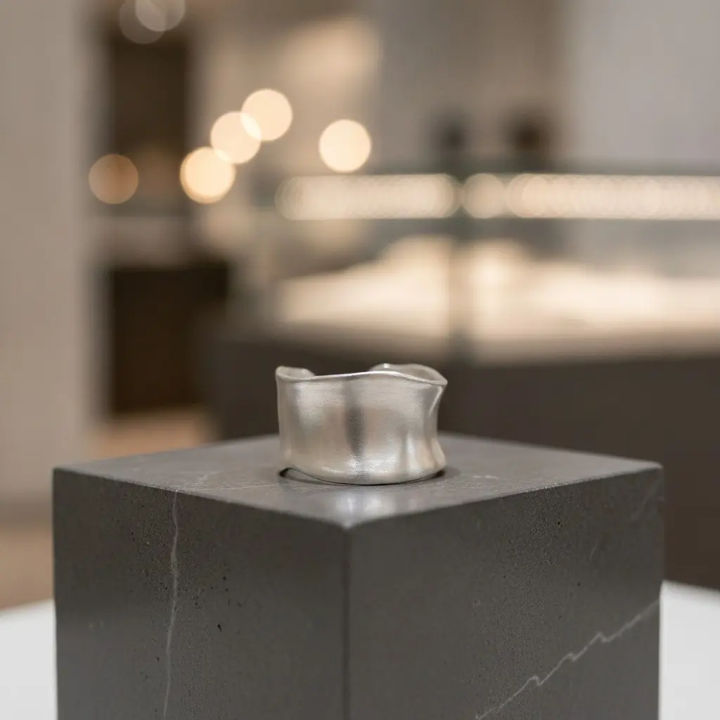 Polished Arc Wire Open Ring — view 2