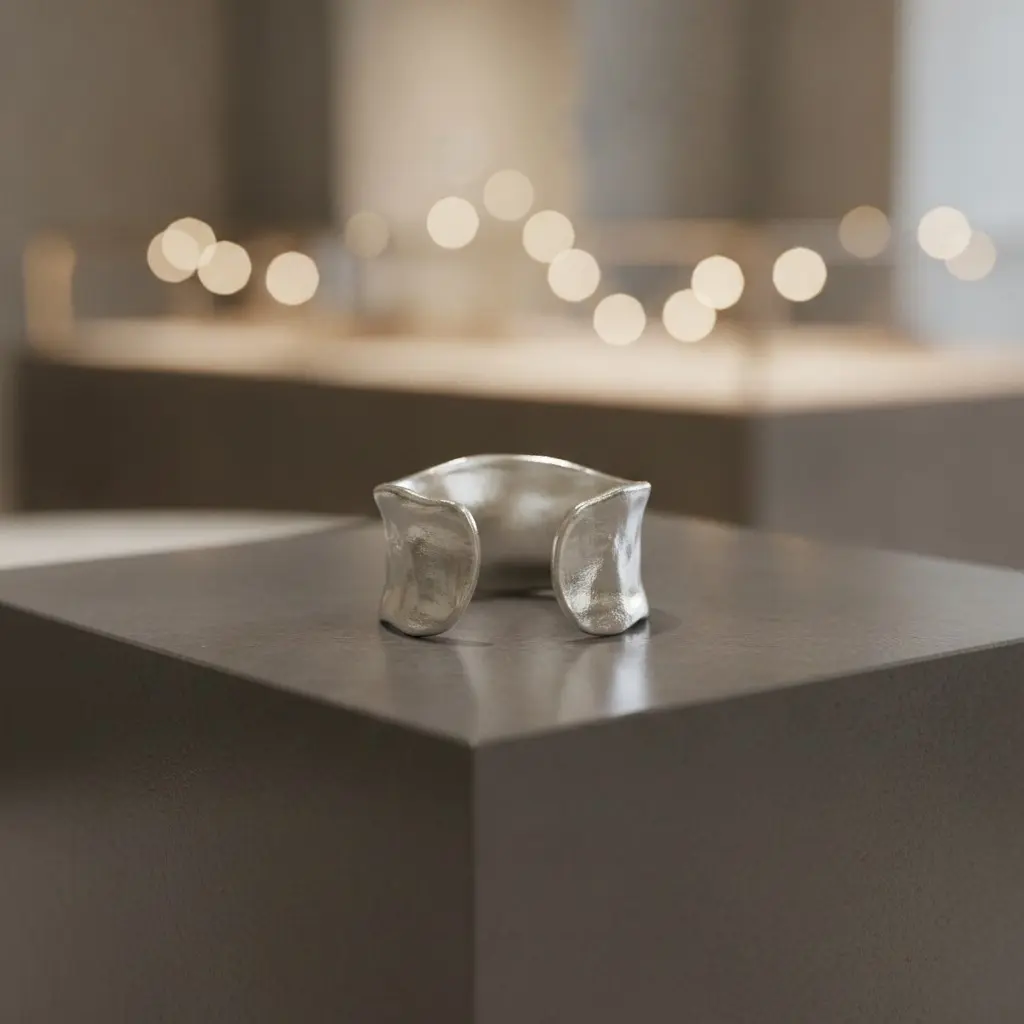 Polished Arc Wire Open Ring — view 3