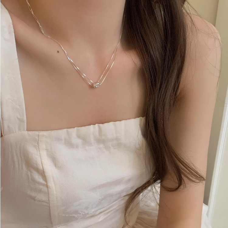 Sweet Heart Bow Pearl Necklace