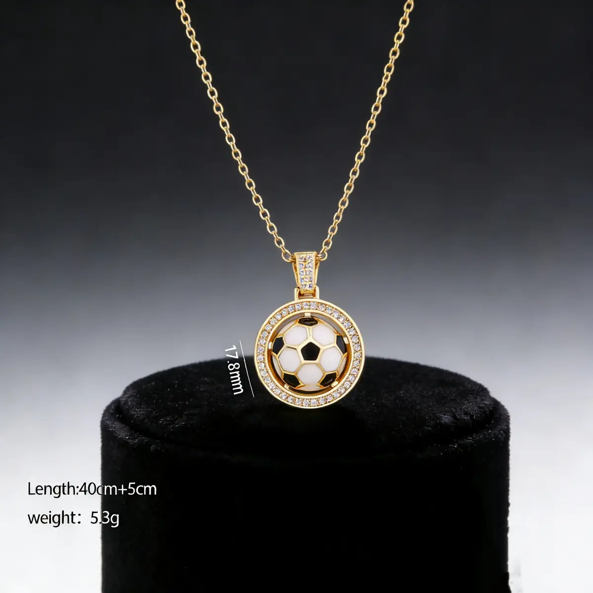 Bronze Alloy Heart & Football FIFA World Cup 2026 Pendant Necklace — front view