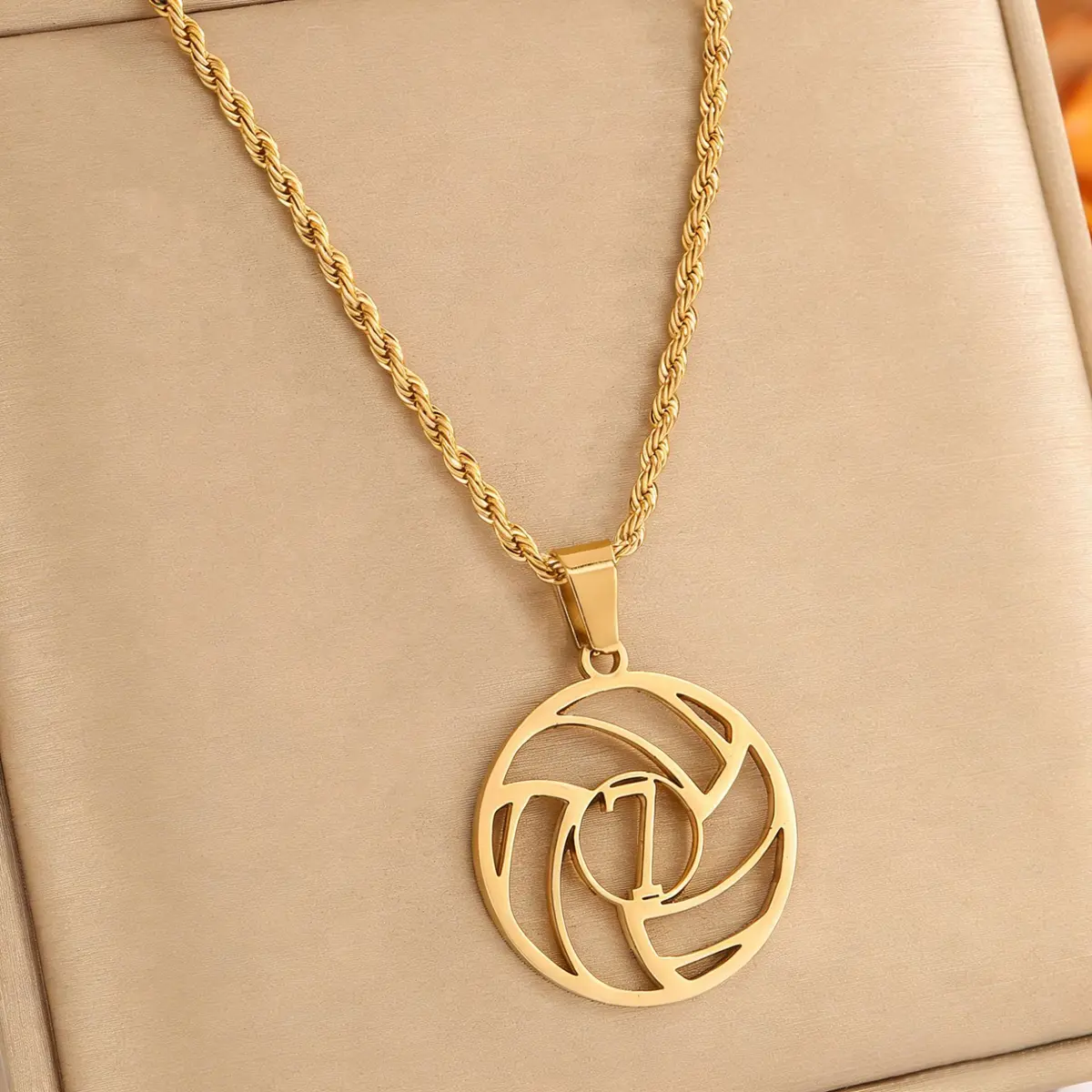 Gold No.7 Crystal Football FIFA World Cup 2026 Pendant Necklace — front view