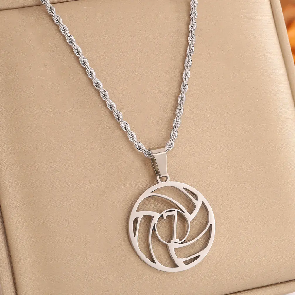 Silver No.7 Crystal Football FIFA World Cup 2026 Pendant Necklace — front view