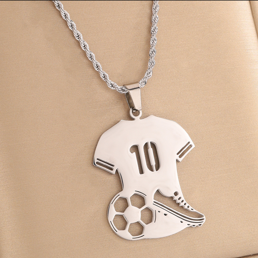 Steel No.10 Argentina Messi FIFA World Cup 2026 Jersey Pendant Necklace