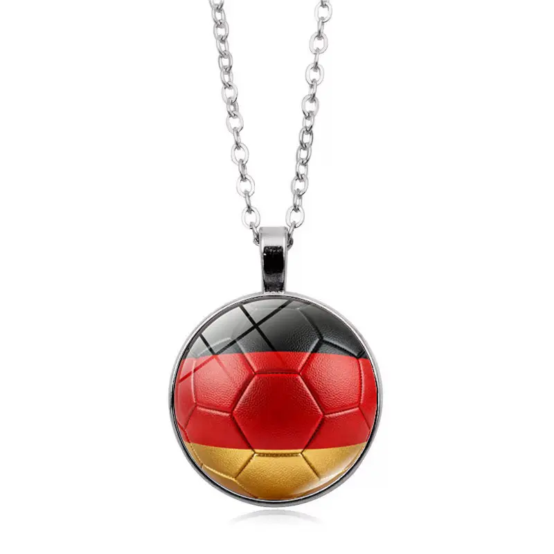 Germany Flag Football FIFA World Cup 2026 Pendant Necklace — front view