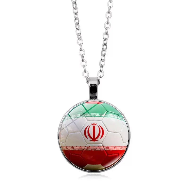 Iran Flag Football FIFA World Cup 2026 Pendant Necklace — front view