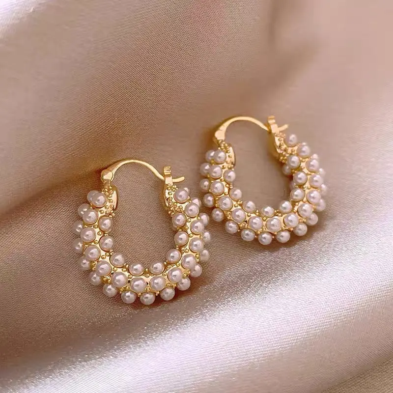 Gold Micro Cluster Pearl Clip-on Earring — Earring pearls from Mowey Studio