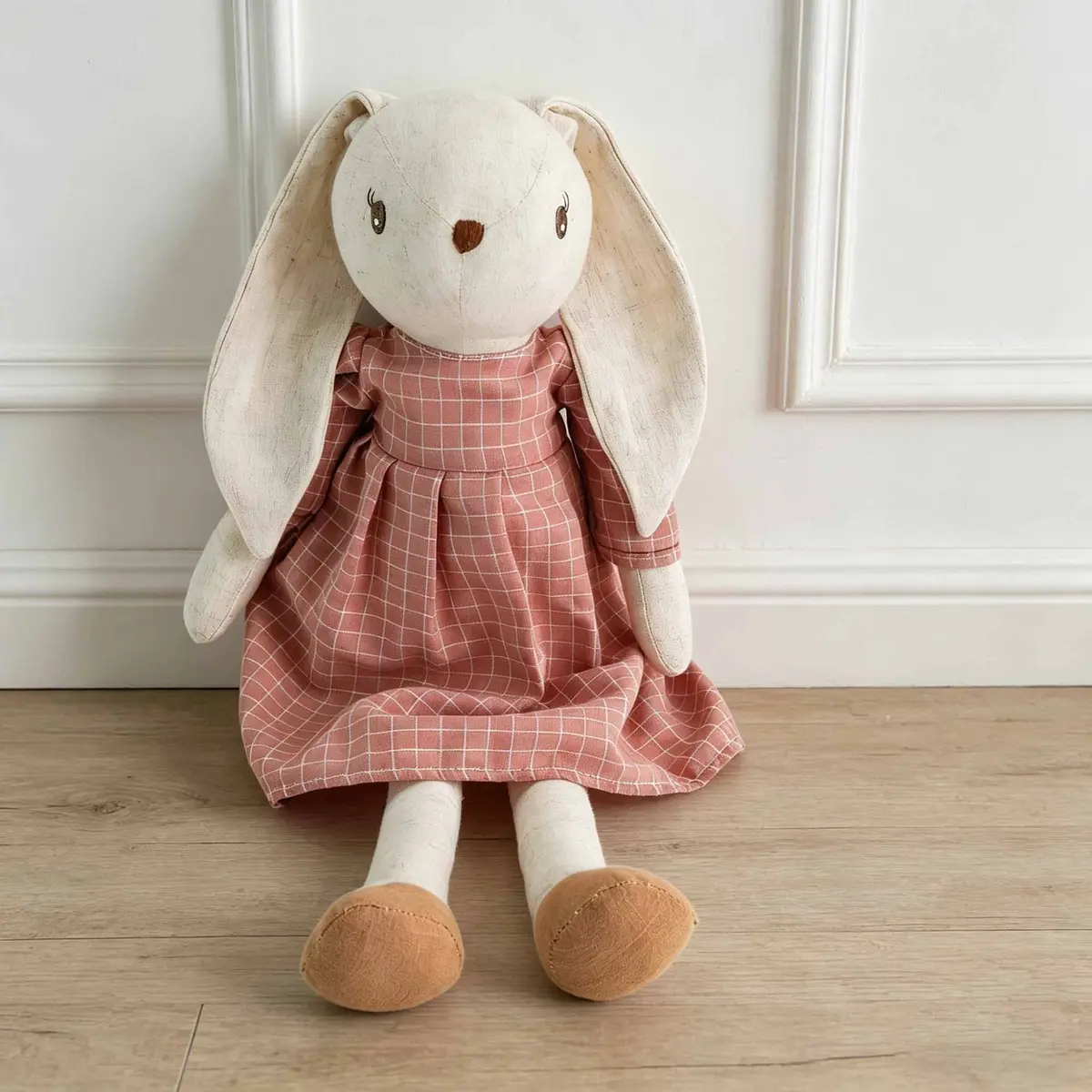 Pink Dress Rabbit Plush 42cm — front view