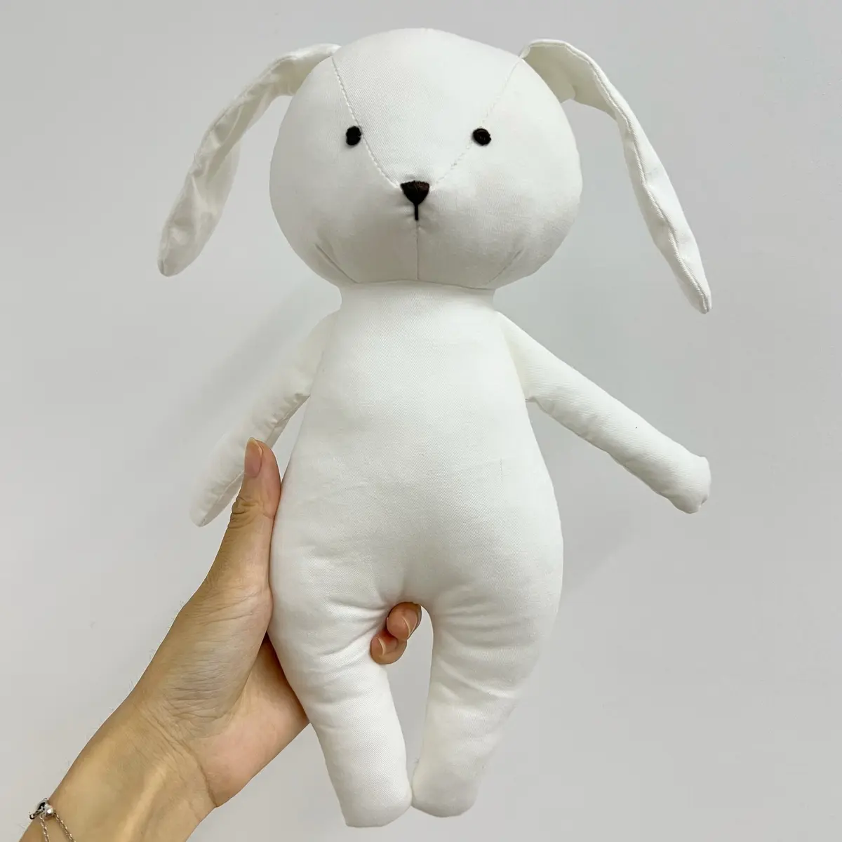 White Bunny Plush 30cm — front view
