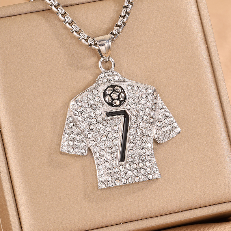 Steel No.7 Ronaldo Portugal FIFA World Cup 2026 Pearl Chain Pendant Necklace