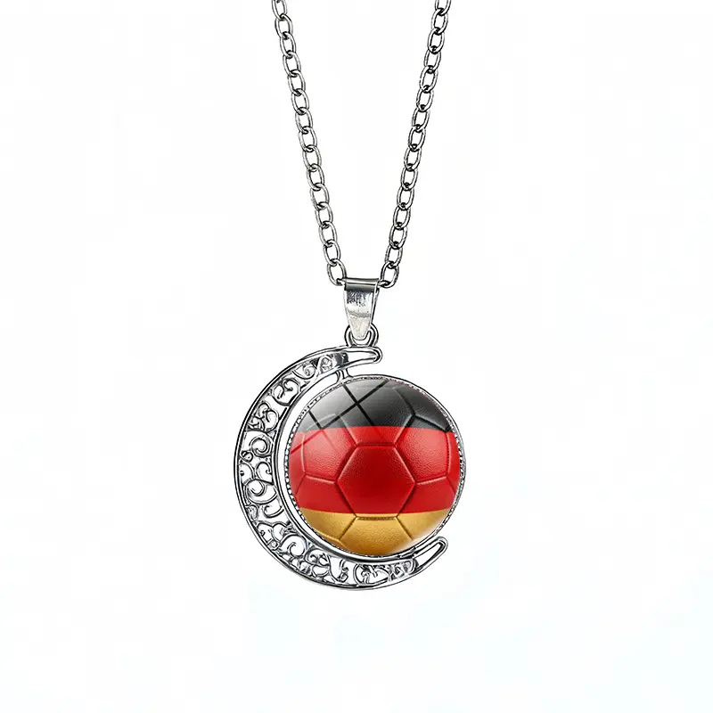 Germany Flag Spinning Moon FIFA World Cup 2026 Sweater Chain Necklace — front view