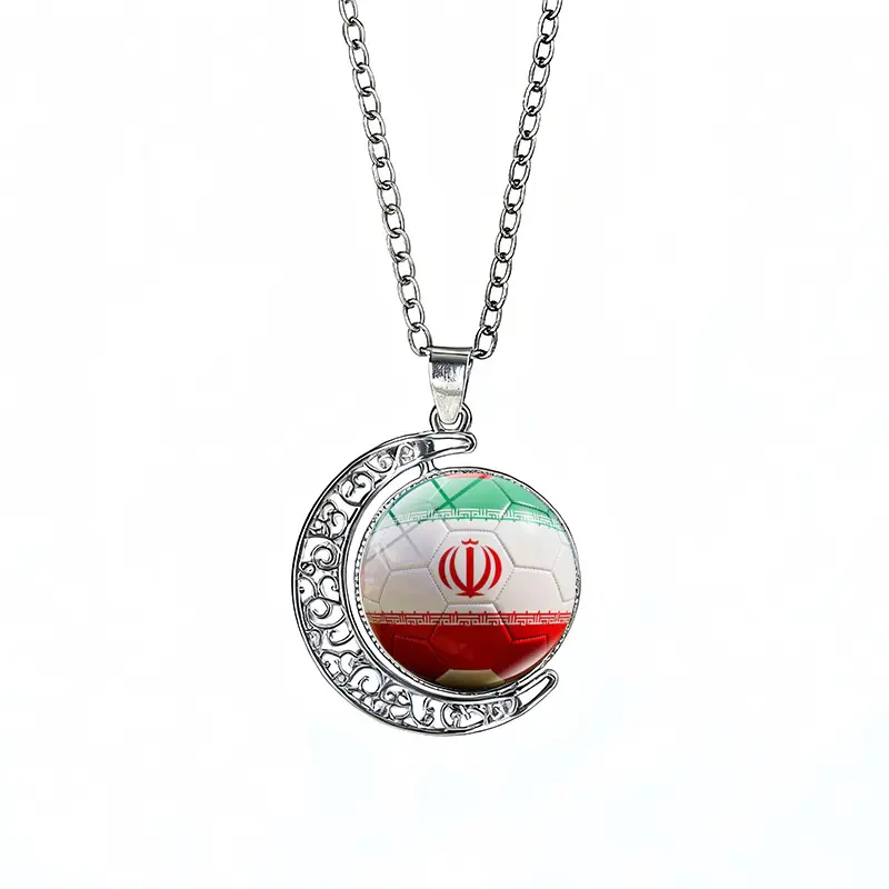 Iran Flag Spinning Moon FIFA World Cup 2026 Sweater Chain Necklace — front view